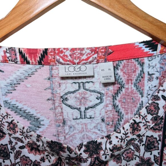 LOGO By Lori Goldstein woman size XL Cotton Modal Button Front Tunic Top - Picture 4 of 8